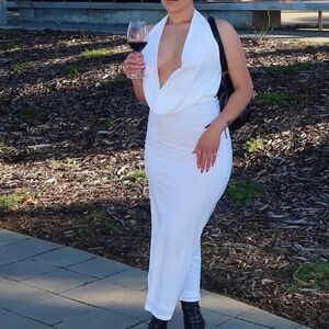 Zara White Backless Dress